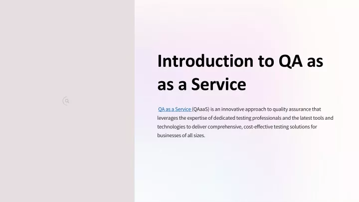introduction to qa as as a service