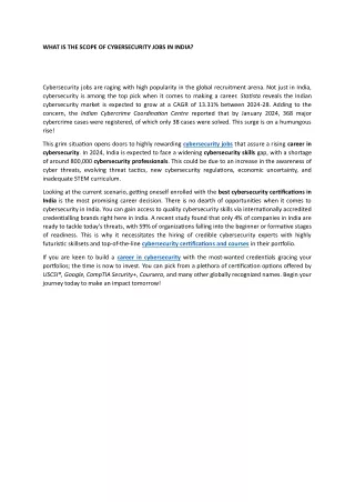 what is the scope of cybersecurity jobs in india
