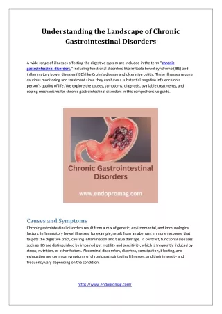 Understanding the Landscape of Chronic Gastrointestinal Disorders