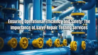 Ensuring Operational Efficiency and Safety The Importance of Valve Repair Testing Services