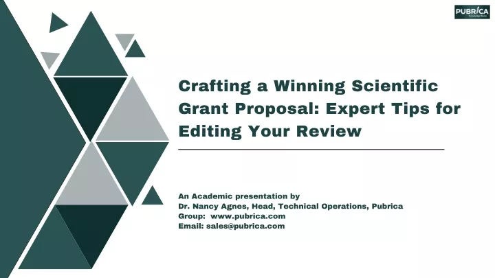 crafting a winning scientific grant proposal