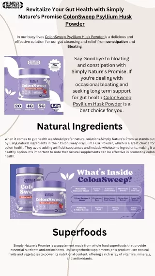 ColonSweep psyllium Husk Powder