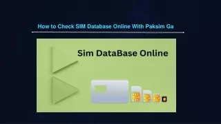 How to Check SIM Database Online With Paksim Ga