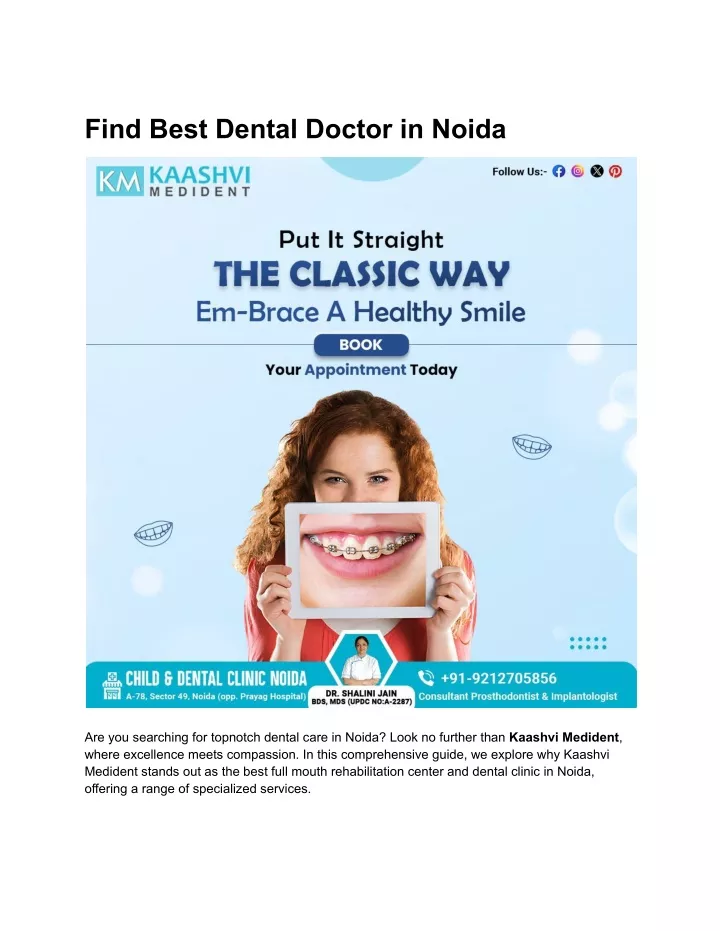 find best dental doctor in noida