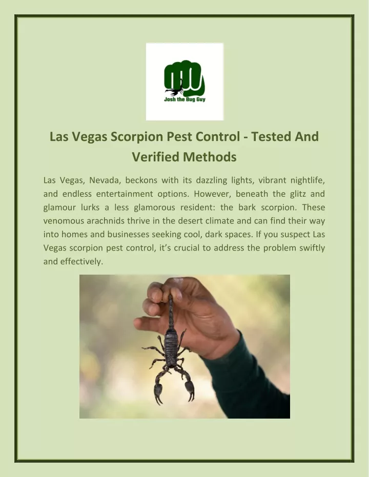 las vegas scorpion pest control tested