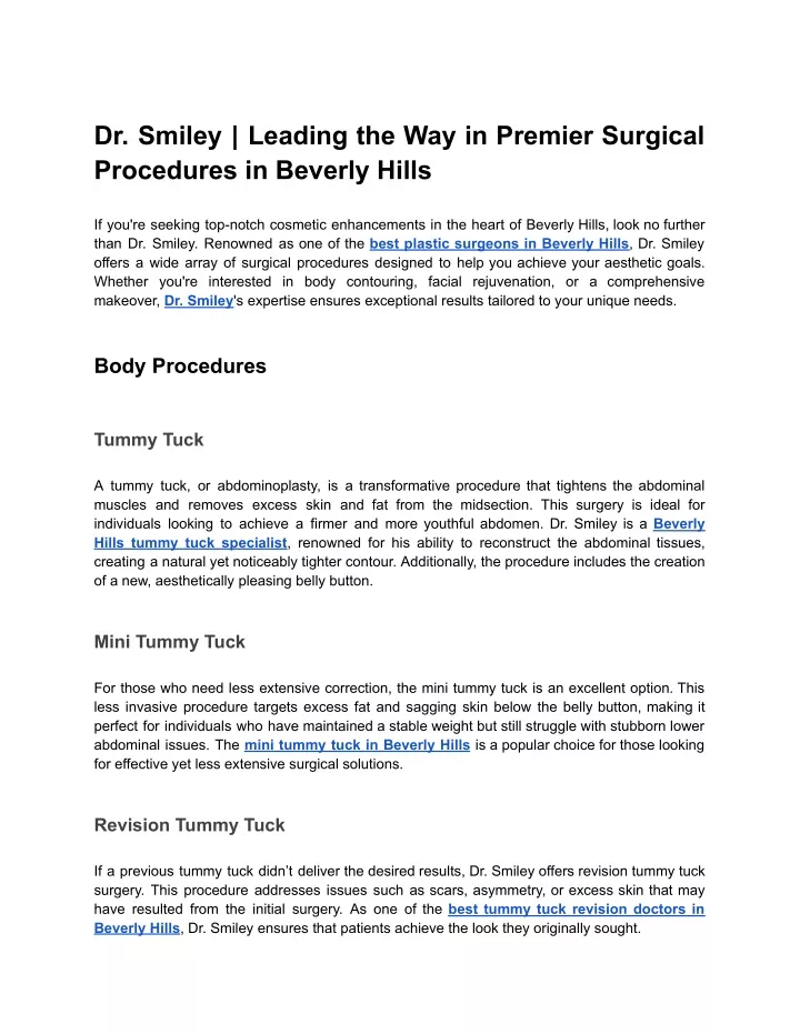 dr smiley leading the way in premier surgical