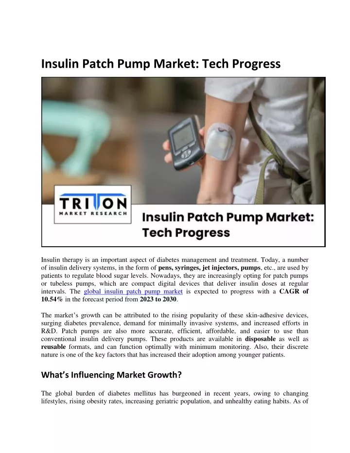 insulin patch pump market tech progress