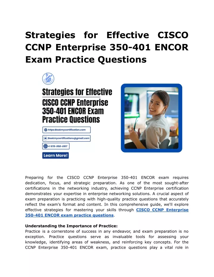 strategies ccnp enterprise 350 401 encor exam