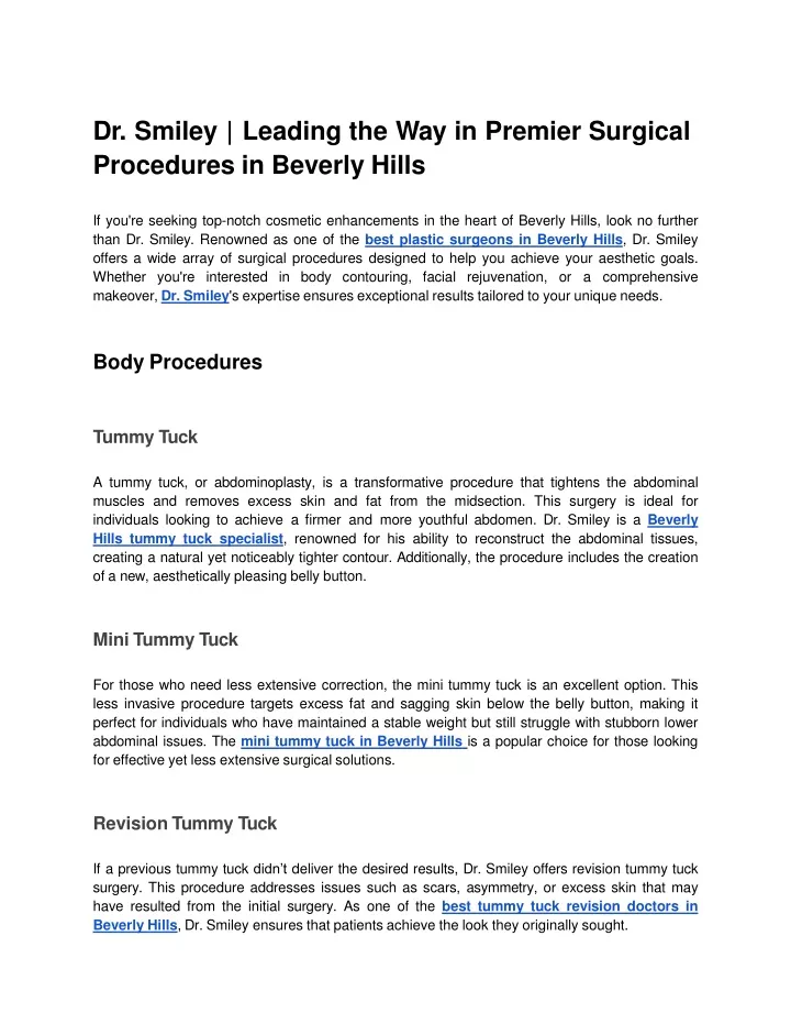 dr smiley leading the way in premier surgical