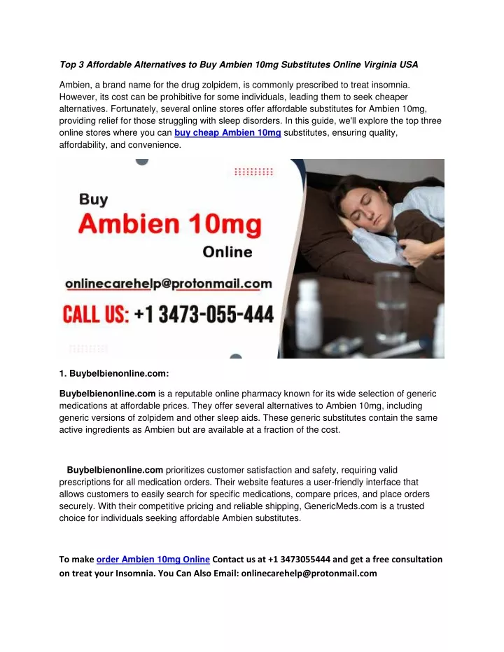 top 3 affordable alternatives to buy ambien 10mg