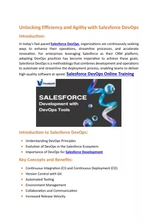 Salesforce DevOps Online Training - Salesforce DevOps Training in Ameerpet