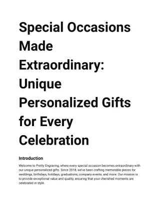 Special Occasions Gift: Making Every Moment Count