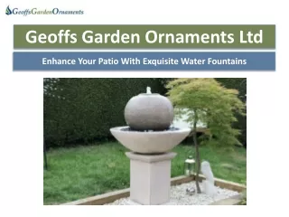 Enhance Your Patio With Exquisite Water Fountains