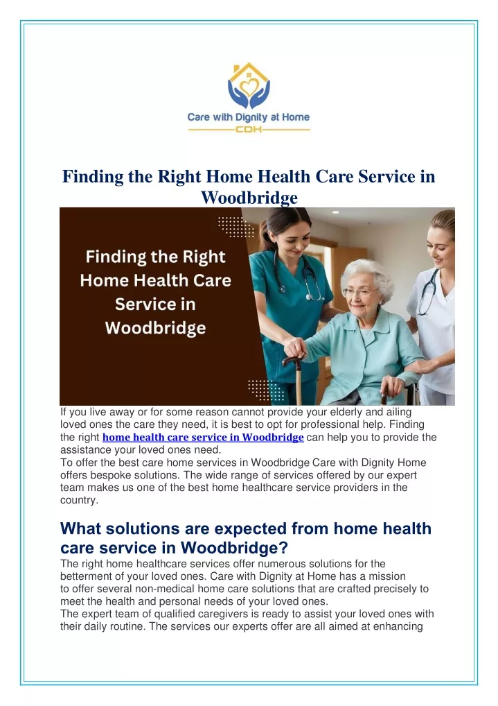 finding the right home health care service