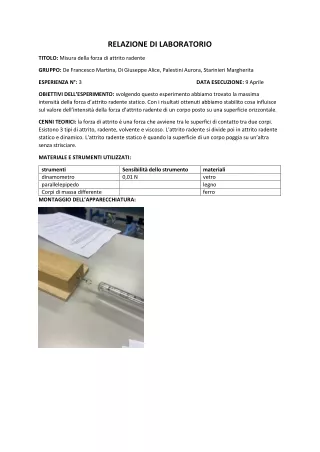 Relazione di laboratorio