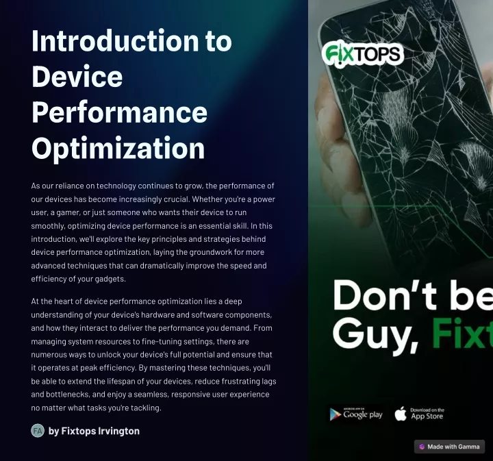 introduction to device performance optimization