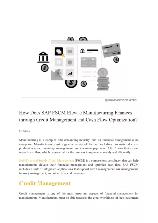 How Does SAP FSCM Elevate Manufacturing Finances