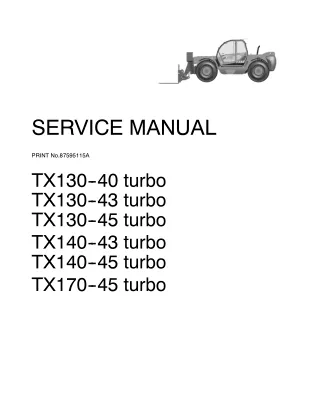 CASE TX170-45 turbo Telescopic Handler Service Repair Manual Instant Download