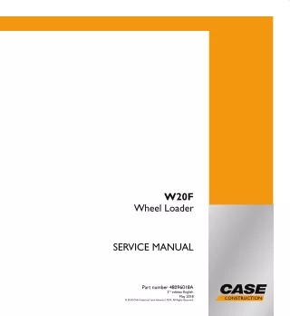 CASE W20F Wheel Loader Service Repair Manual Instant Download