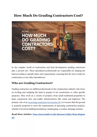 How Much Do Grading Contractors Cost?