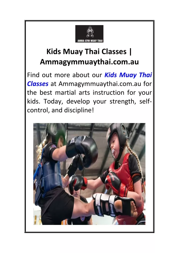 kids muay thai classes ammagymmuaythai com au