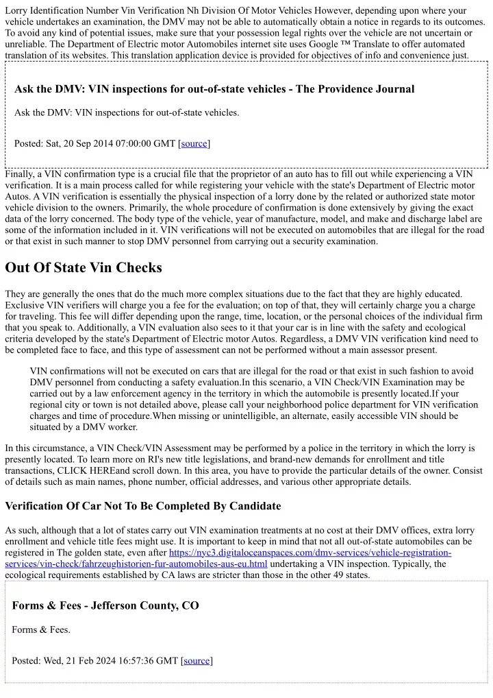 lorry identification number vin verification