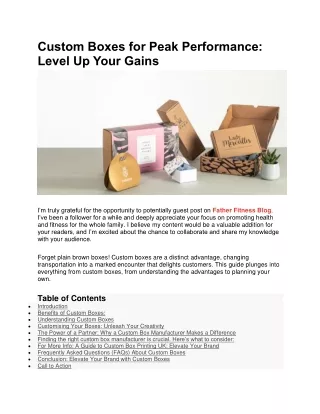 Custom Boxes for Peak Performance Level Up Your Gains