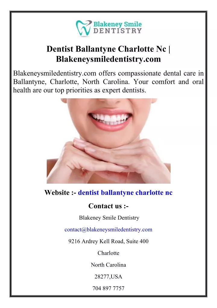 dentist ballantyne charlotte