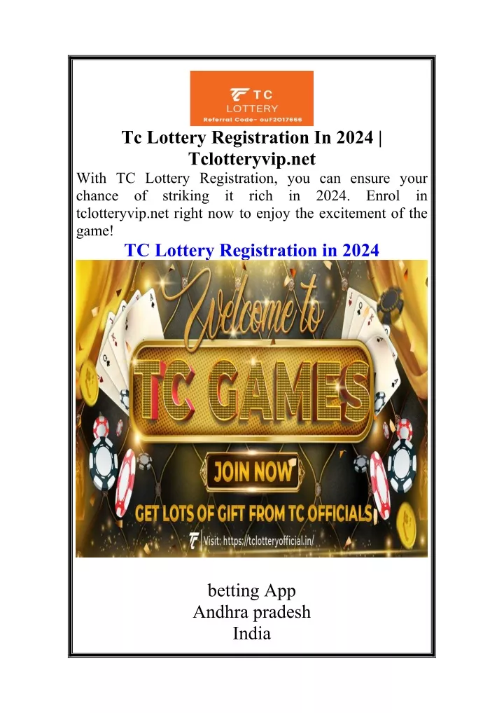 tc lottery registration in 2024 tclotteryvip