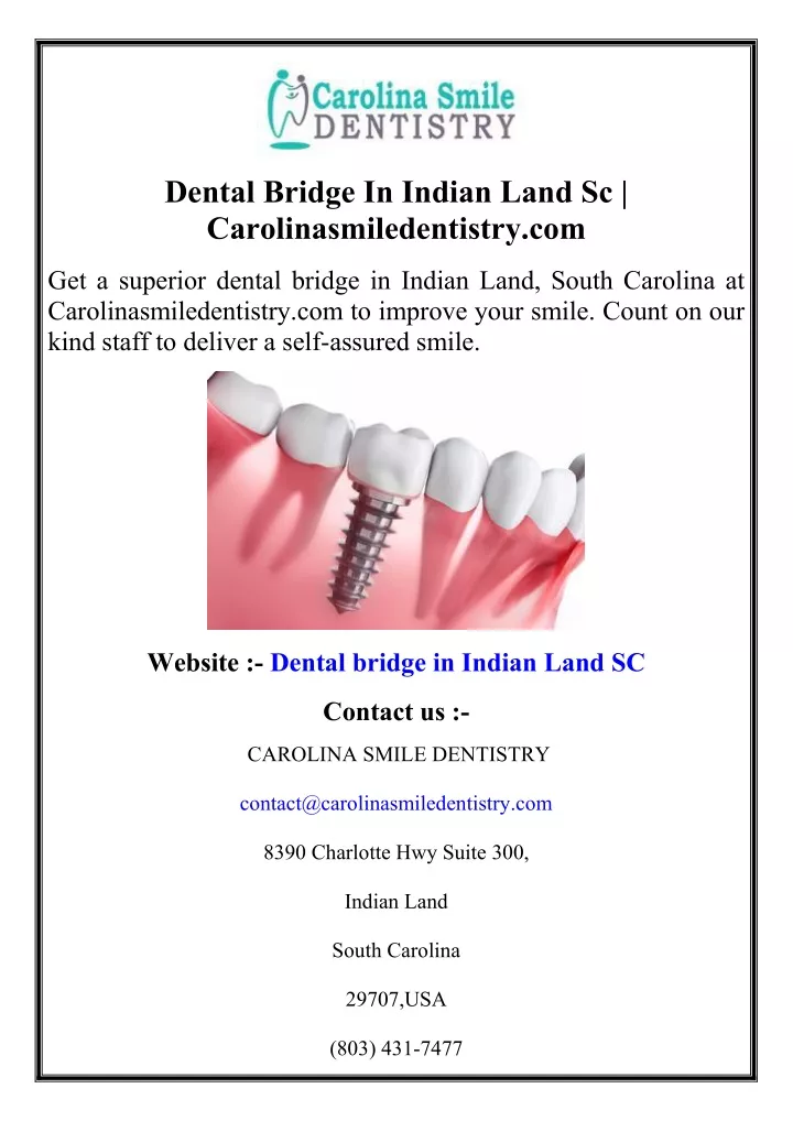 dental bridge in indian land