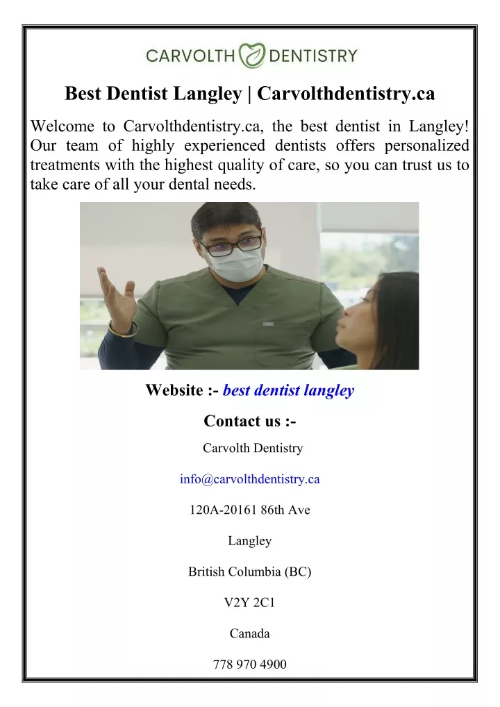best dentist langley carvolthdentistry ca