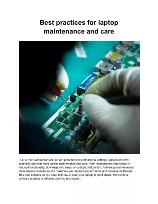 Best practices for laptop maintenance and care