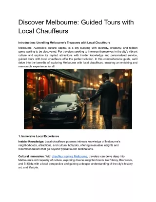 Discover Melbourne_ Guided Tours with Local Chauffeurs