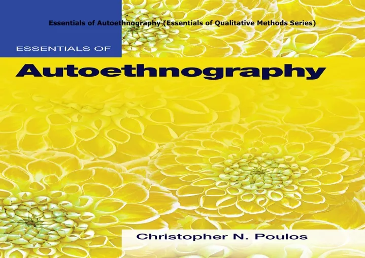 essentials of autoethnography essentials