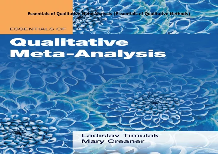 essentials of qualitative meta analysis
