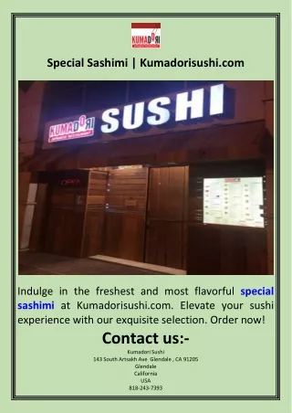 Special Sashimi  Kumadorisushi.com