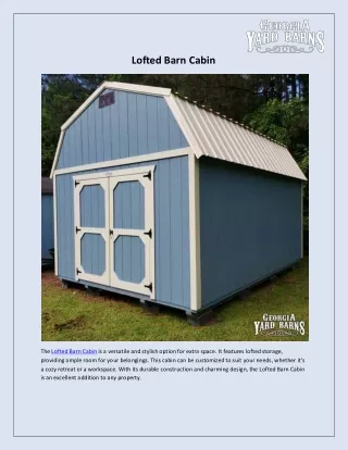 Lofted Barn Cabin