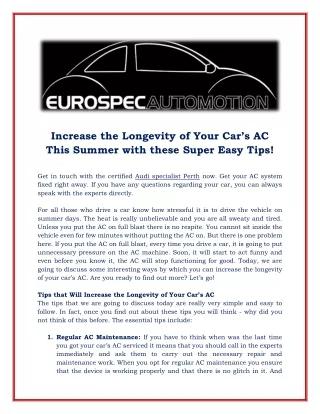 Increase the Longevity of Your Car’s AC this Summer with these Super Easy Tips!