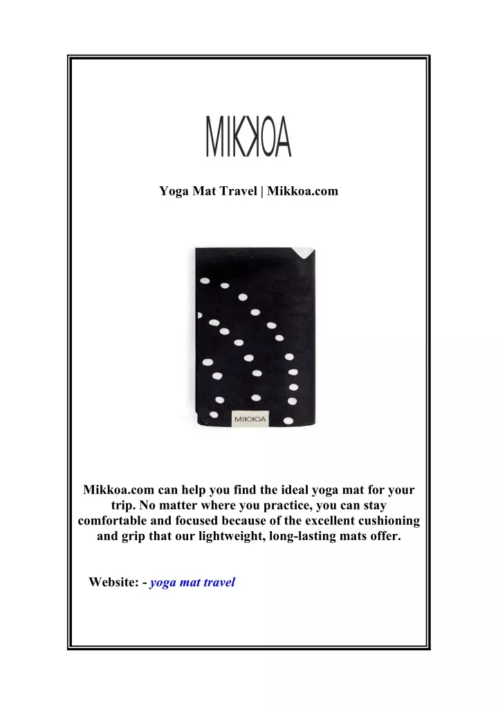 yoga mat travel mikkoa com