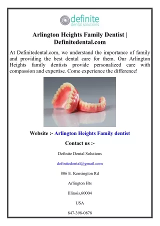 Arlington Heights Family Dentist  Definitedental.com