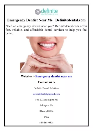 Emergency Dentist Near Me  Definitedental.com