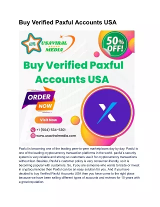 Buy Verified Paxful Accounts USA