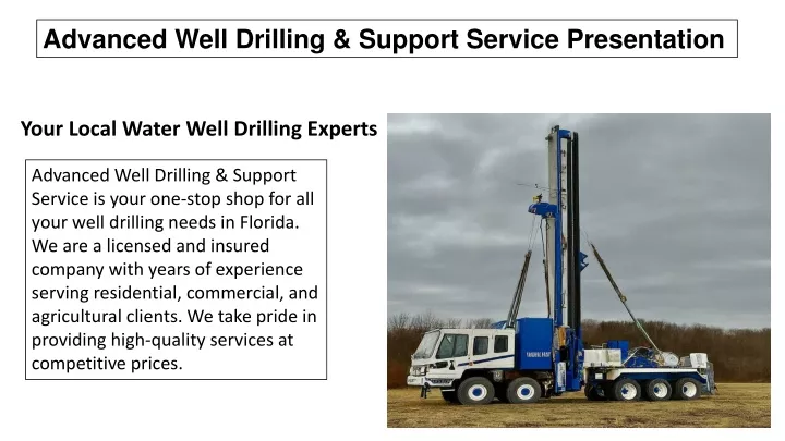 advanced well drilling support service