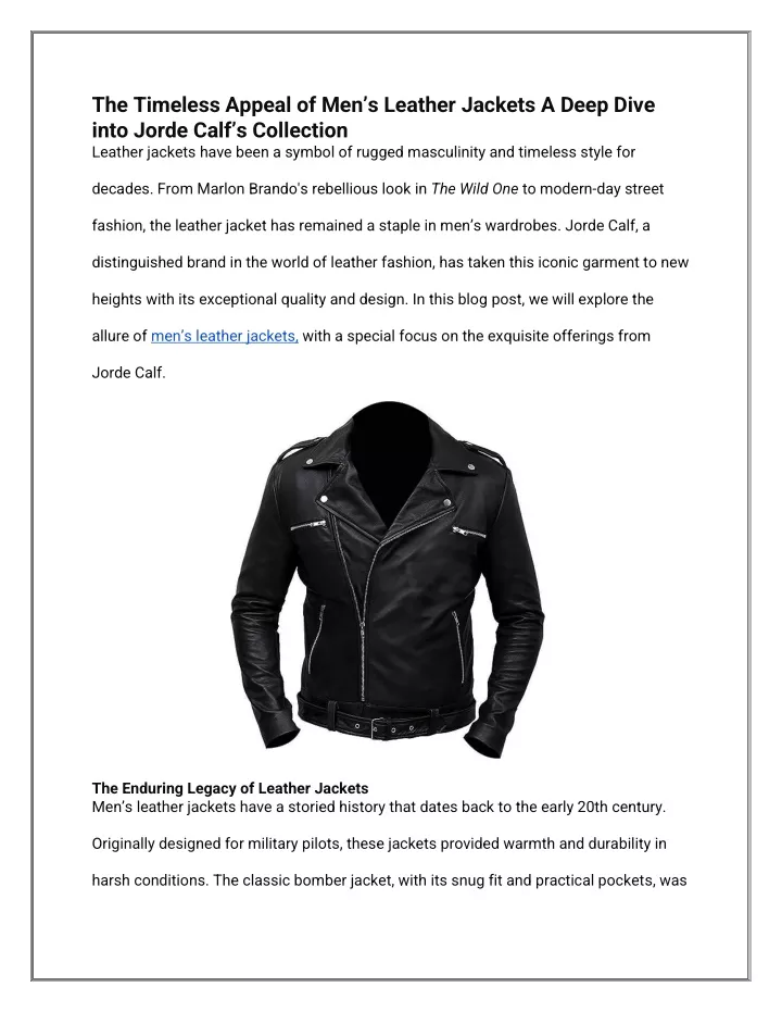 the timeless appeal of men s leather jackets