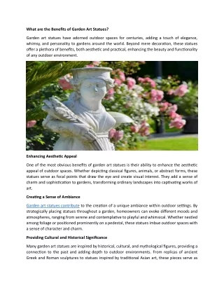 What are the Benefits of Garden Art Statues