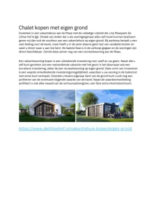 Chalet op eigen grond kopen