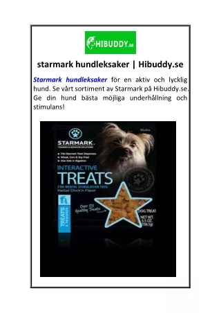 starmark hundleksaker hibuddy se