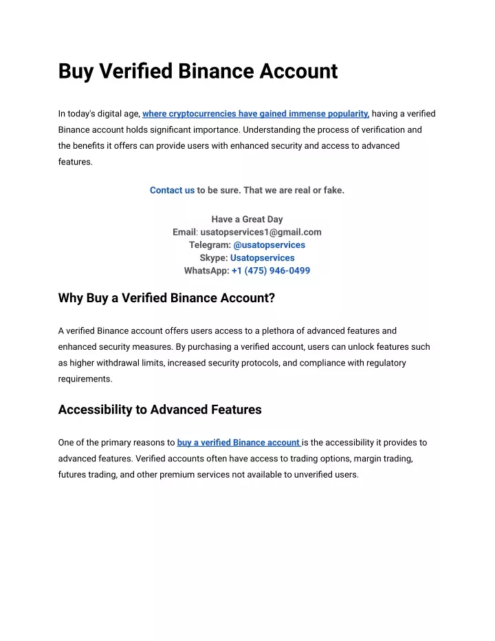 buy verified binance account