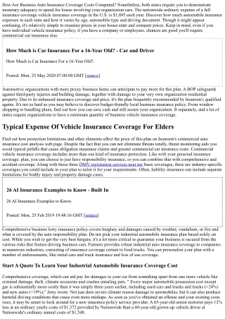 How Much Does Industrial Automobile Insurance Policy Price