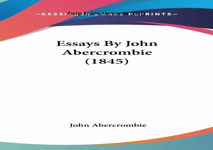 essays by john abercrombie 1845